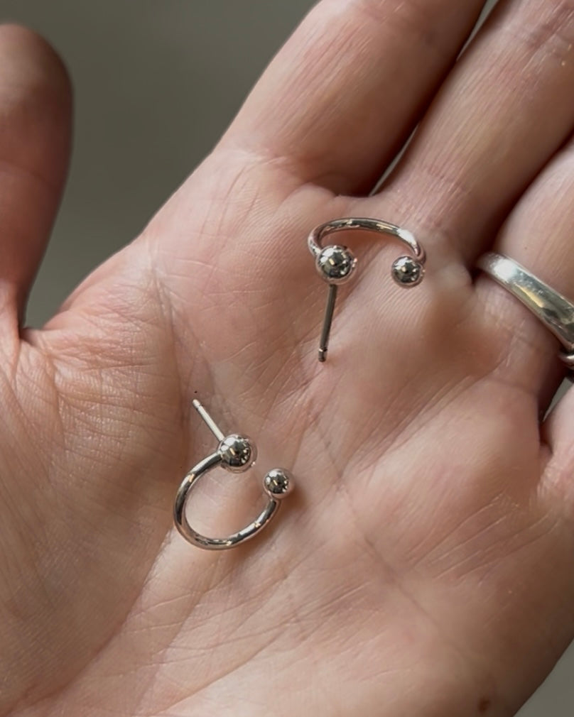 Piercing earstuds, sterling silver (pair)