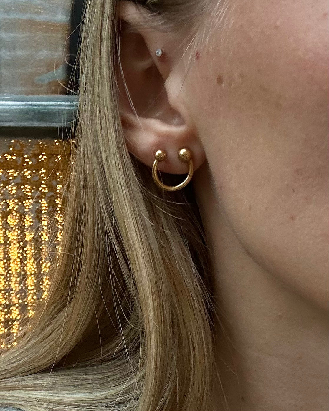 Gold plated piercing earstuds (pair)