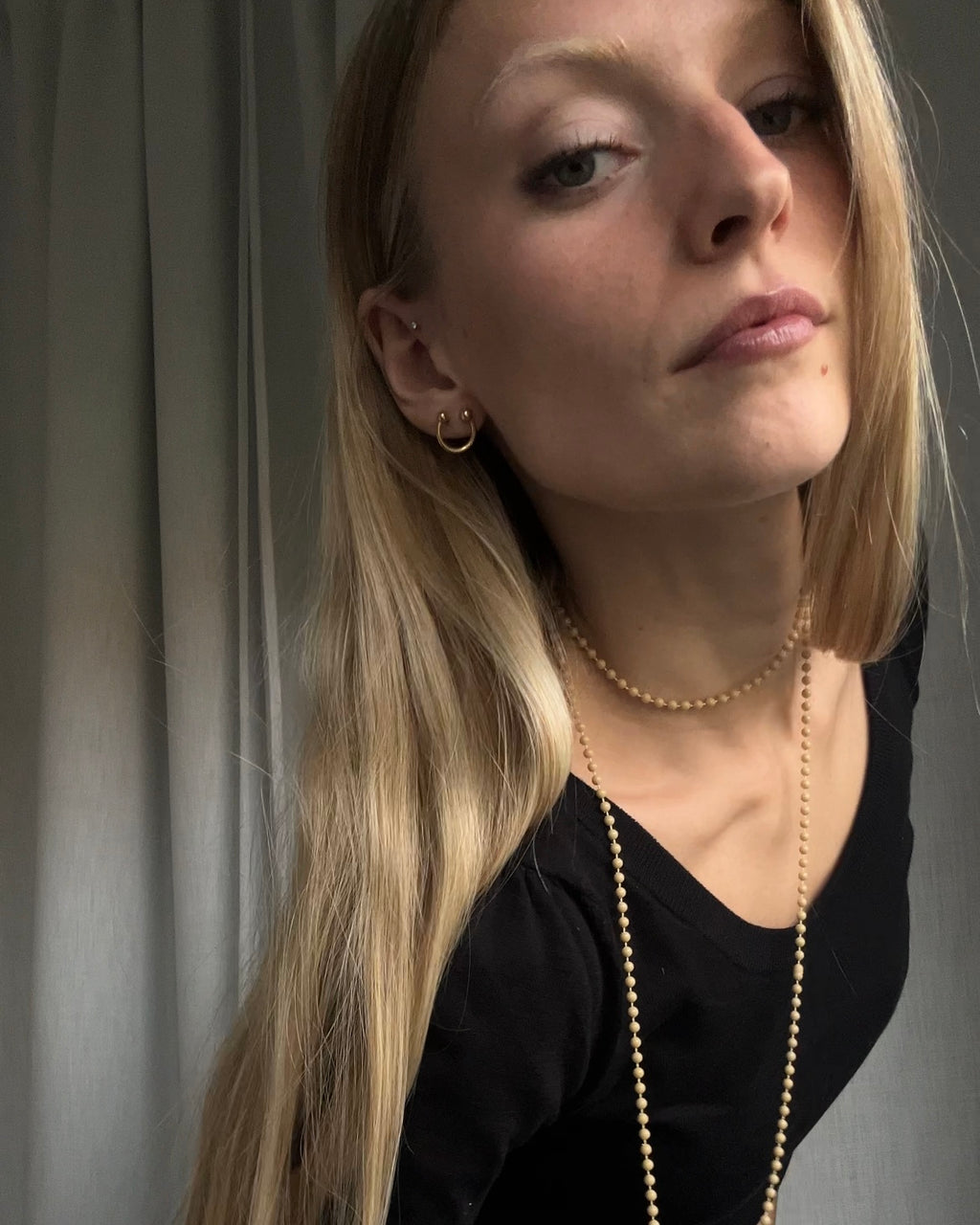 Gold plated piercing earstuds (pair)